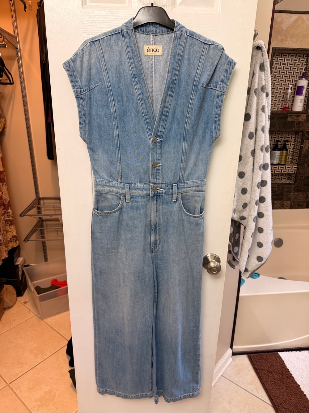 Etica Light Blue Denim Top with Label
